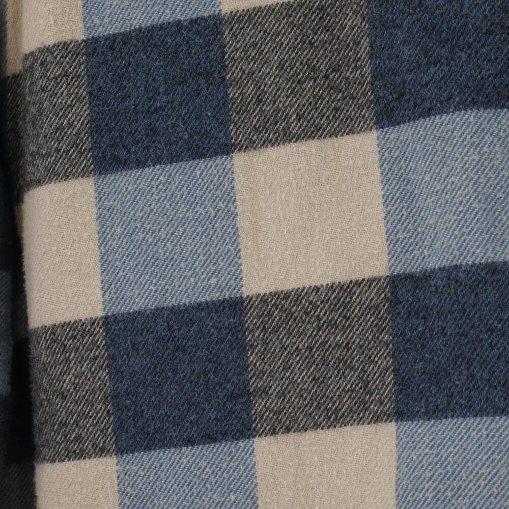 FOLK flannel shirt men's 2 long sleeve button down plaid cotton one pocket